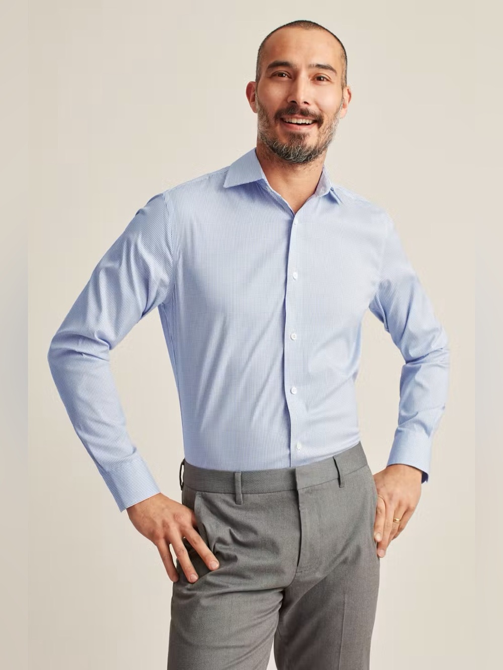 Bonobos Light Blue Jetsetter Stretch Standard Dress Shirt Long Sleeve 16.5/33
